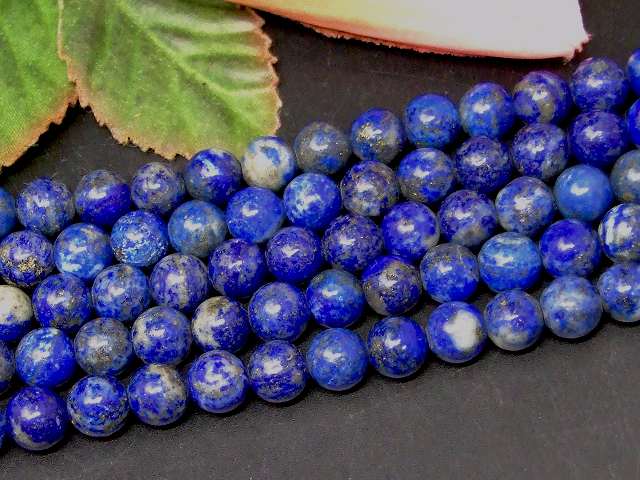 g3-794G　　8mm A ラピスラズリ 瑠璃石 1連39cm 通し針、解説書、1mゴム付き 鑑別済・本物保証 送料無料 天然石 パワーストーン