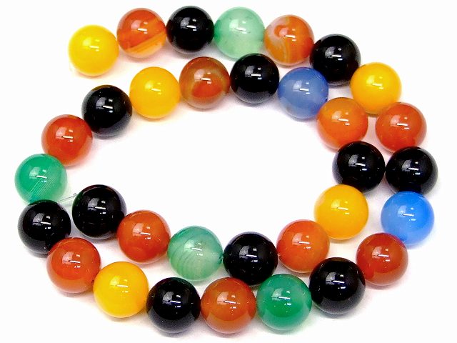 ≪g3-992E≫●A●12mm●ミックスアゲート●瑪瑙●メノウ●1連39cm 通し針、解説書...