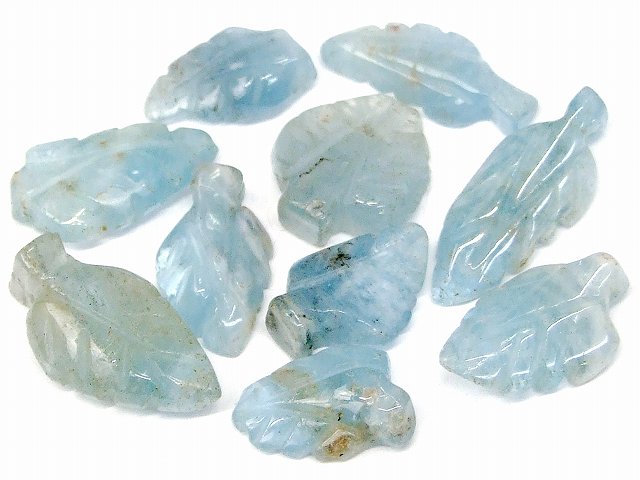 樂天商城 - g3-202F　　アクアマリン 16mm～22mm A 10粒セット 葉っぱ リーフ 穴開き ネコポス送料無料 ブラジル産 天然石 パワーストーン