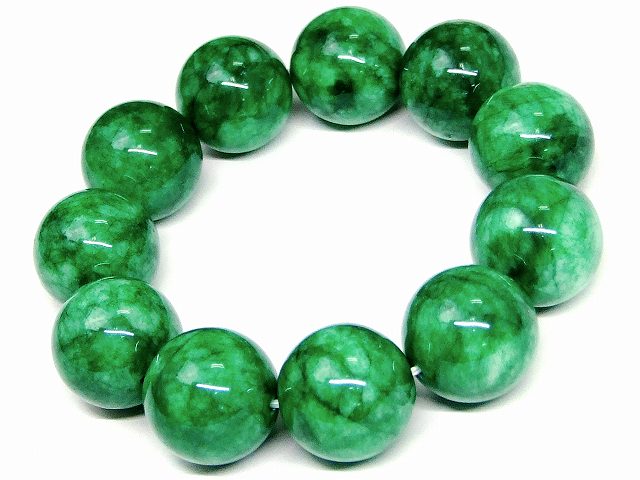 樂天商城 - ≪33407M≫●20mm●白緑 翡翠 ヒスイ●送料無料●内径17cm●ブレスレット●中国産●天然石●パワーストーン●