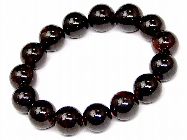 Genuine, Semi-Precious Stones - g3-506G　　今月40％off わけあり ガーネット 14mm ブレスレット 内径18cm ポーチ付き 送料無料 インド産 天然石 パワーストーン
