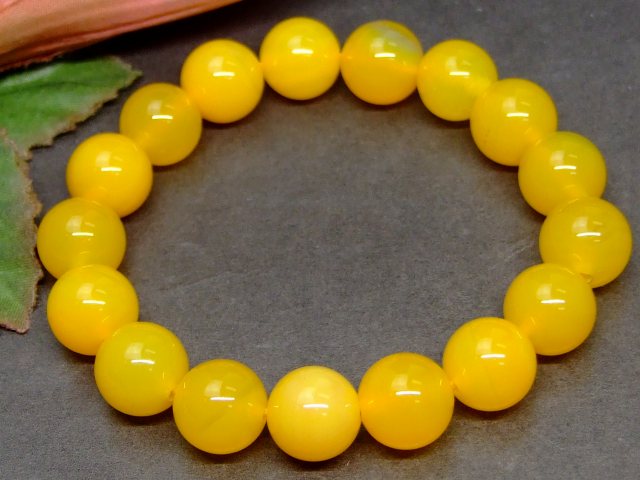 ≪b3-43988E≫●12mm●AAイエローカルセドニー●ブレス●内径調整可能●送料無料有●楽天最安値に挑戦●ブラジル産●天然石●パワーストーン