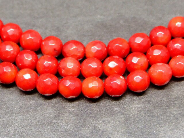 ≪g3-342H≫●6mmカット●赤珊瑚 サンゴ コーラル●染め●1連39cm 通し針、解説書、1mゴム付き●ネコポス送料無料●アフリカ産●天然石●パワーストーン