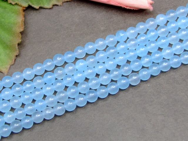 ≪g3-8Q≫●ネコポス送料無料●天然石＆水色翡翠ヒスイジェード ジェイド ●4mm1連38cm●中国産●天然石●パワーストーン●