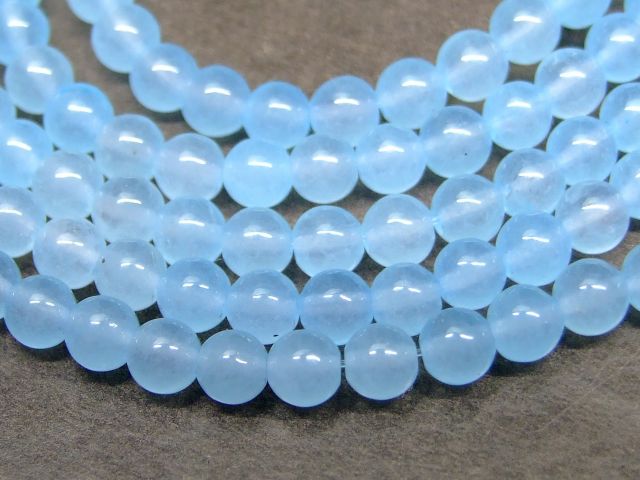 ≪g3-8Q≫●ネコポス送料無料●天然石＆水色翡翠ヒスイジェード ジェイド ●4mm1連38cm●中国産●天然石●パワーストーン●