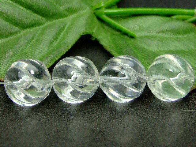 Genuine, Semi-Precious Stones - ≪g3-289R≫●14mm●A水晶●クリスタルクォーツ●ツイスト●1粒売り●ブラジル産●ネコポス送料無料●天然石・パワーストーン