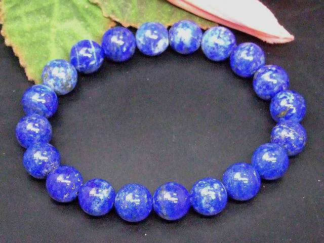 68770　　ラピスラズリ 瑠璃石 10mm AA ブレスレット 内径18cm ポーチ付き 送料無料 パキスタン産 天然石 パワーストーン