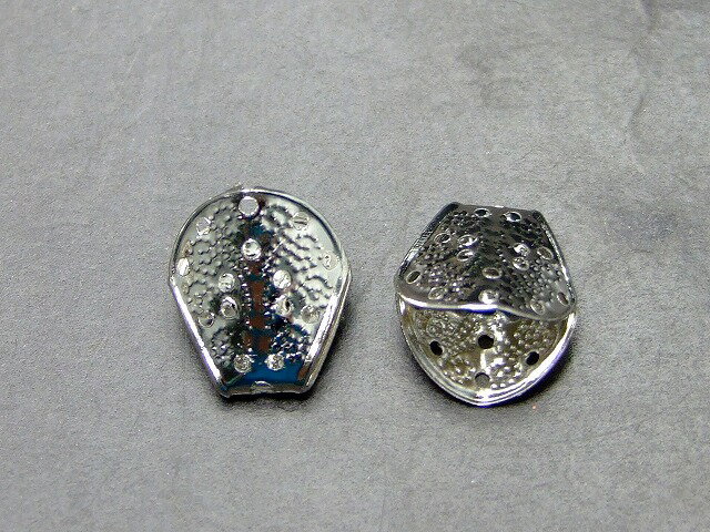 P1185H　　座金 13mm×11mm 10個セット クローム パーツ 在庫処分 ネコポス送料無料 天然石 パワーストーンアクセサリー作りに(3.0)