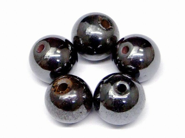 樂天商城 - 68814　　今月の半額 わけあり ヘマタイト 8mm 5粒セット 磁有 送料無料 天然石 パワーストーン