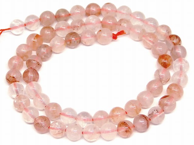 Czechoslovakia Beads - g3-3395A 　6mm ライモナイト リモナイトインクォーツ オーロラクォーツ 1連39cm 通し針、解説書、1mゴム付き 送料無料 天然石 パワーストーン