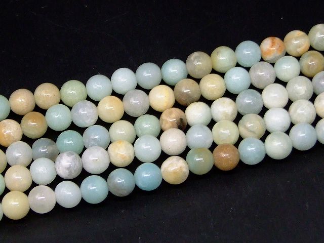 樂天商城 - g3-661A　　今月の半額 わけあり ミックスアマゾナイト 天河石 4mm～5mm 1連37cm 通し針、解説書、1mゴム付き 送料無料 天然石 パワーストーン