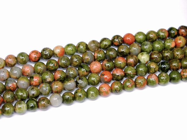 g3-3363C 今月37％OFF ユナカイト 4mm 1連37cm 通し針、解説書、1mゴム付き ネコポス送料無料 天然石 パワーストーン