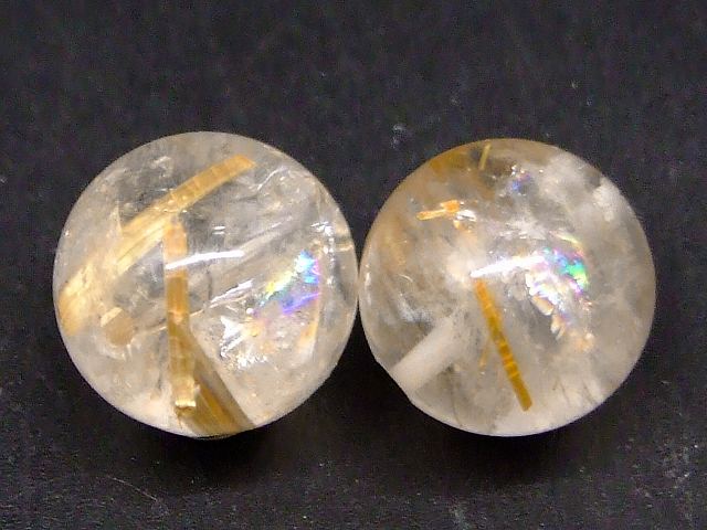 樂天商城 - 68720　　今月の半額 わけあり 虹入り タイチンルチルクォーツ 12mm 1粒売り 針水晶 ネコポス送料無料 ブラジル産 天然石 パワーストーン