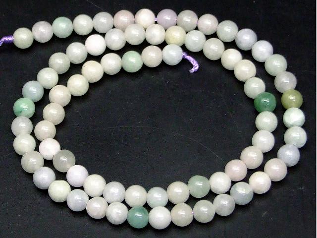 樂天商城 - 68780　　今月の半額 わけあり ミャンマー翡翠 ヒスイ 6mm 1連39cm 通し針、解説書、1mゴム付き 鑑別済 本物保証 送料無料 ミャンマー産 天然石 パワーストーン