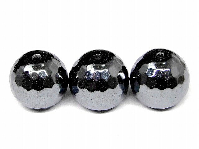 68585　　ヘマタイト 15mm〜16mm A 128面カット 1粒売り 磁気なし 磁無 ネコポス送料無料 イギリス産 天然石 パワーストーン