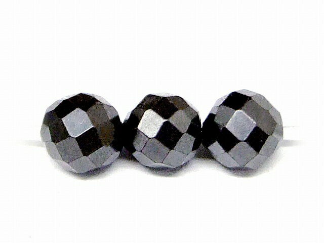 68586 ヘマタイト 64面カット 6mm 5A 1粒売り 磁気あり 磁有 ネコポス送料無料 イギリス産 天然石 パワーストーン