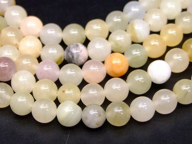 68626　　今月の半額 わけあり 6mm 黄翡翠 ミックス石 ヒスイ ジェイド ジェード 1連37cm 通し針、解説書、1mゴム付き ネコポス送料無料 中国産 天然石 パワーストーン