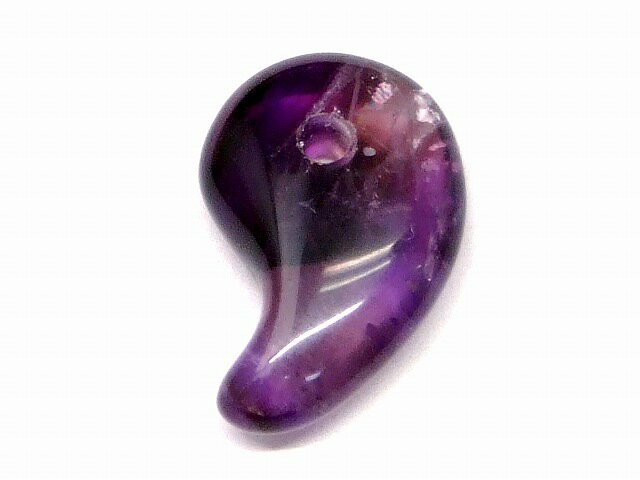 樂天商城 - 68547　　虹入り アメジスト 勾玉 18mm×12mm AAA 1個売り ネコポス送料無料 天然石 パワーストーン
