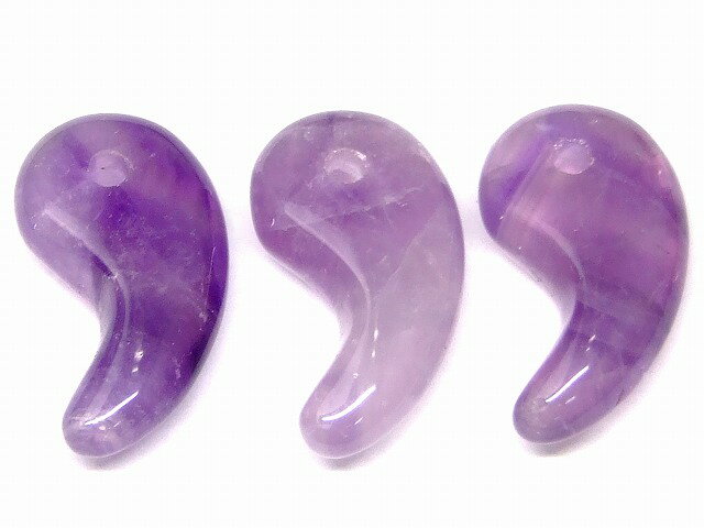 68600　　ラベンダーアメジスト 勾玉 31mm×17mm AA 1個売り 送料無料 天然石 パワーストーン