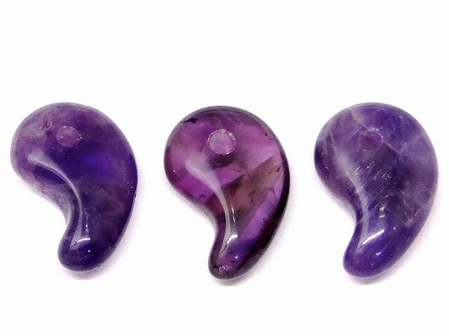 68550　　今月30％OFF わけあり アメジスト 勾玉 18mm×12mm 1個売り ネコポス送料無料 天然石 パワーストーン