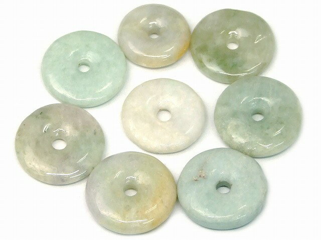 福袋101 わけあり ミャンマー翡翠 23mm～25mm 8個セット ピーディスク 円盤 平安扣 カバン飾り お守り 送料無料 天然石 パワーストーン