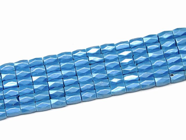 H3-25F 工場処分品特価 今月半額以下 わけあり 9本セット ヘマタイト 濃水色 磁気あり 8mm×5mm カット 磁有 1連40cm 通し針、解説書、1mゴム付き イギリス産 天然石 パワーストーン