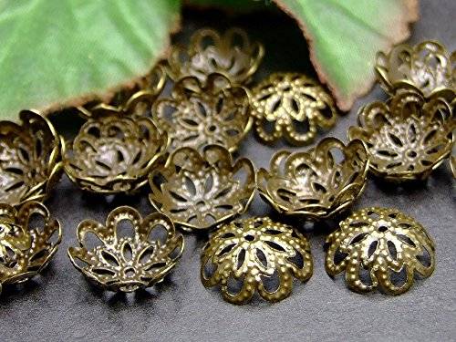 Genuine, Semi-Precious Stones - P1188G　　座金 12mm 100個セット 銅古美 パーツ 在庫処分 ネコポス送料無料 天然石 パワーストーンアクセサリー作りに