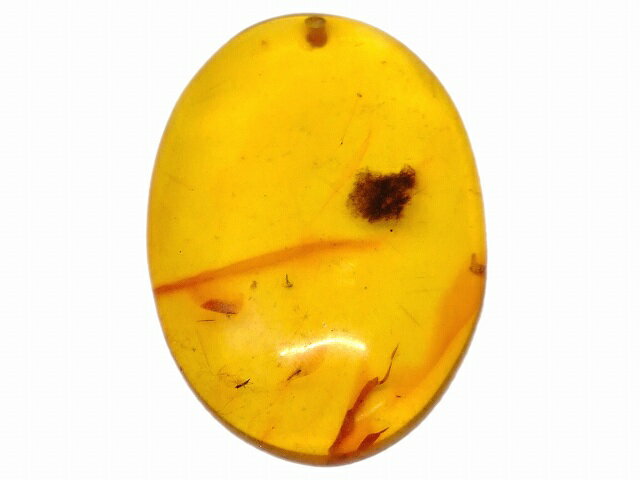 67690　　今月の半額 わけあり 虫入り アンバー 琥珀 35mm×25mm 1個売り ルース 裸石 穴あり ペンダントトップ 送料無料 メキシコ産 天然石 パワーストーン