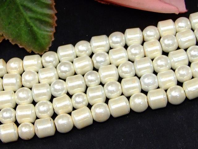 H3-8C　　工場処分品特価 今月半額以下 わけあり 5本セット ヘマタイト オフホワイト 磁気あり 8mm 磁有 1連50cm 通し針、解説書、1mゴム付き 送料無料有 イギリス産 天然石 パワーストーン