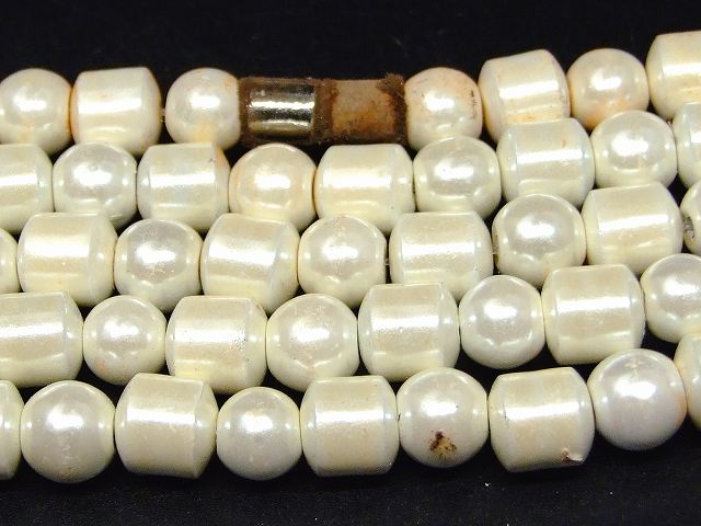 H3-8C　　工場処分品特価 今月半額以下 わけあり 5本セット ヘマタイト オフホワイト 磁気あり 8mm 磁有 1連50cm 通し針、解説書、1mゴム付き 送料無料有 イギリス産 天然石 パワーストーン