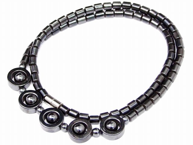 樂天商城 - 67804　　今月半額 わけあり ヘマタイト 磁気あり 磁有 5mm×4mm〜12mm 長さ45cm ネックレス 送料無料 イギリス産 天然石 パワーストーン