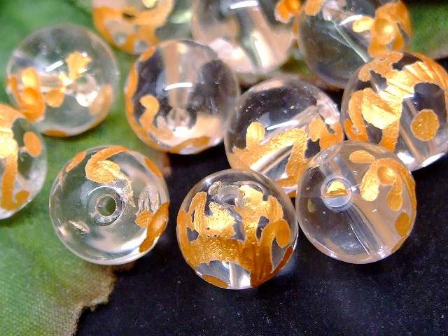 67807　　今月30％OFF わけあり 水晶 白虎彫り 金彫り 10mm 1粒売り 送料無料 天然石 パワーストーン