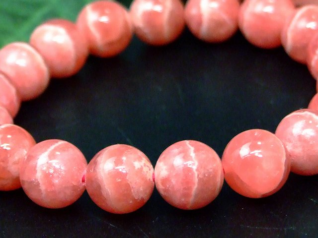 67864　　インカローズ 11mm AAA+ ブレスレット 内径17cm 鑑別済・本物保証 ポーチ付き 送料無料 アルゼンチン産 天然石 パワーストーン
