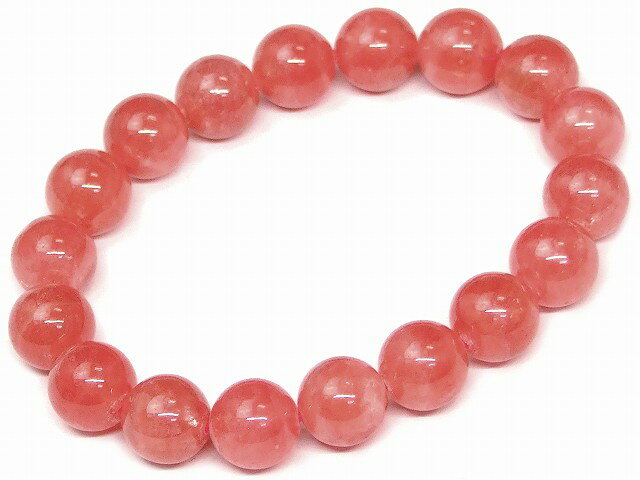 67856　　インカローズ 11mm 5A ブレスレット 内径17cm 鑑別済・本物保証 ポーチ付き 送料無料 アルゼ..