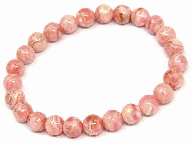 g3-597A　　今月の半額 インカローズ 6mm〜7mm A+ ブレスレット 内径16cm 鑑別済・本物保証 ポーチ付き 送料無料 アルゼンチン産 天然石 パワーストーン