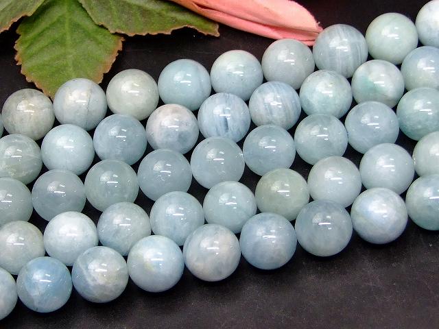 g3-205M　　アクアマリン 15mm〜16mm AA 1連39cm 通し針、解説書、1mゴム付き 送料無料 天然石 パワーストーン