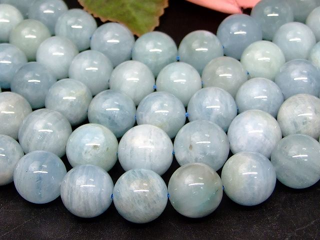 g3-205M　　アクアマリン 15mm〜16mm AA 1連39cm 通し針、解説書、1mゴム付き 送料無料 天然石 パワーストーン