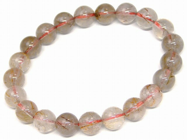 68115　　ルチルクォーツ 針水晶 9mm ブレスレット 内径17cm ポーチ付き 送料無料 ブラジル産 天然石 ..