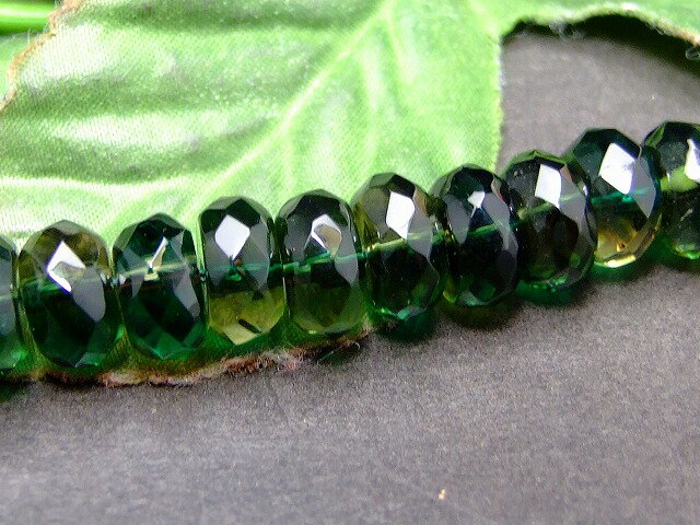 Genuine, Semi-Precious Stones - 54506 　10mm×5mm 人工グリーンクォーツ ボタンカット 1粒売り ネコポス送料無料 人工石 パワーストーン