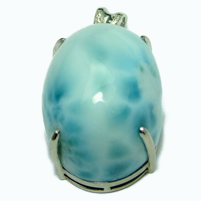 53516　　高級 5A 17mm×22mm ラリマー ペンダントトップ シルバー925 ダイヤモンド 送料無料有 ドミニ..