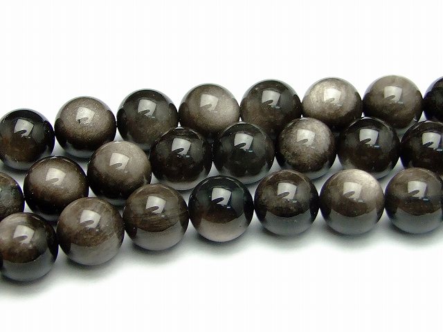 樂天商城 - g3-394C 　銀 シルバーオブシディアン 16mm AA 1連38cm 鑑別済・本物保証 アメリカ産 送料無料 天然石 パワーストーン