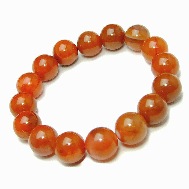 Genuine, Semi-Precious Stones - 54300　　　14mm AA ナンホーンメノウ ナンホーンアゲート 南紅瑪瑙 ブレスレット 内径19cm ポーチ付き 送料無料 ブラジル産 天然石 パワーストーン