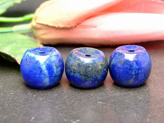 Genuine, Semi-Precious Stones - 55295　　1粒売り 11mm×15mm A ラピスラズリ 瑠璃石 樽 たる型 ネコポス送料無料 パキスタン産 天然石 パワーストーン