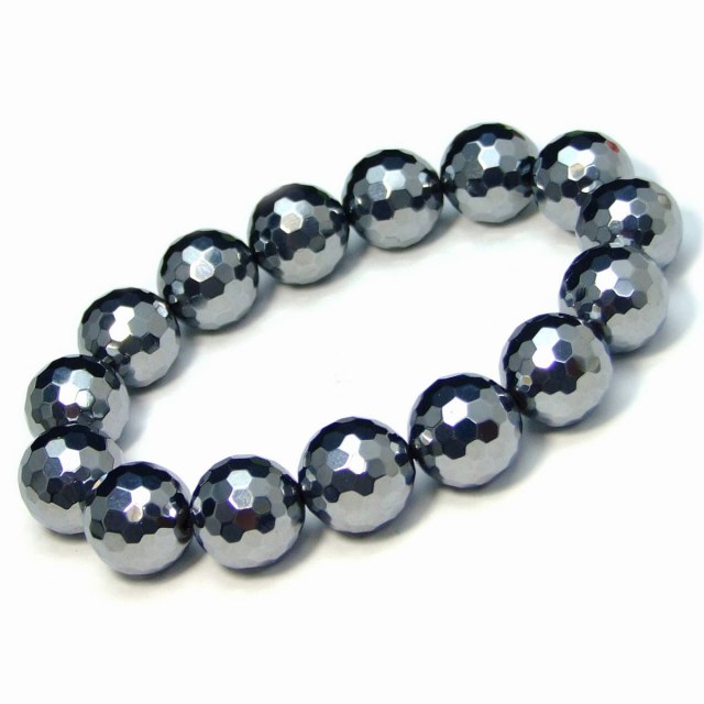 g3-1732A　　14mm AAA テラヘルツ 128面カット ブレスレット 内径調整可能 ポーチ付き 公的機関にて検査済み 送料無料 高純度テラヘルツを激安入荷 高品質テラヘルツ鉱石ビーズ 美肌ストーン