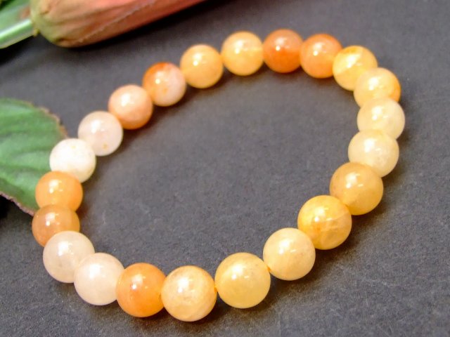 g3-28M　　8mm 黄翡翠 ヒスイ 黄玉 ブレスレット 内径16cm ポーチ付き ネコポス送料無料 中国産 天然石..