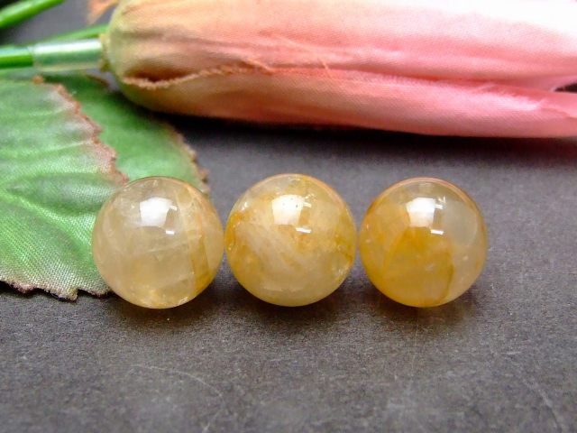 Genuine, Semi-Precious Stones - g3-3014A　　13mm A 1粒売り ライモナイト リモナイトインクォーツ オーロラクォーツ 褐鉄鉱 ネコポス送料無料 天然石 パワーストーン
