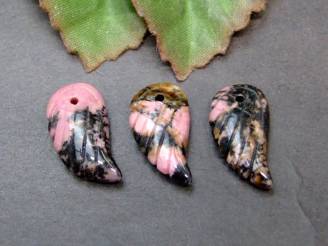 49513Y 18mm×10mm 1個売り 天使の羽 ロードナイト ネコポス送料無料 天然石 パワーストーン