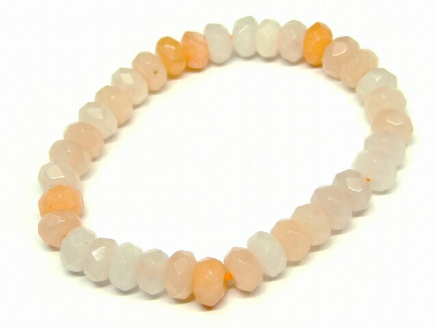 g3-2D　ピンクアベンチュリン 8mm×5mm ボタンカット ソロバンカット ブレスレット 内径調節可 送料無料 インド産 天然石 パワーストーン