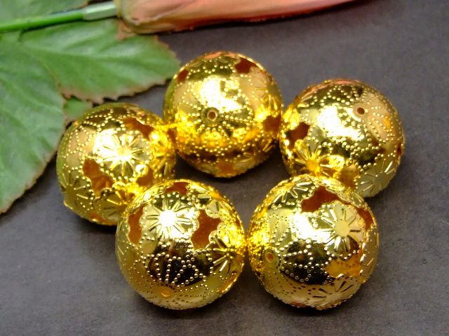 61382　今月80%OFF 座金 27mm 1個売り 金 ゴールド 透かし 飾り パーツ 在庫処分 ネコポス送料無料 天然石 パワーストーン