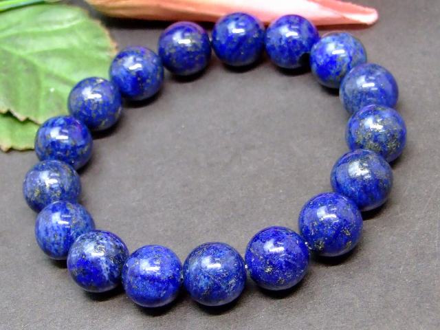 18783A 12mm AA+ ラピスラズリ ブレスレット 内径調整可能 瑠璃石 ポーチ付き 送料無料 パキスタン産 天然石 パワーストーン